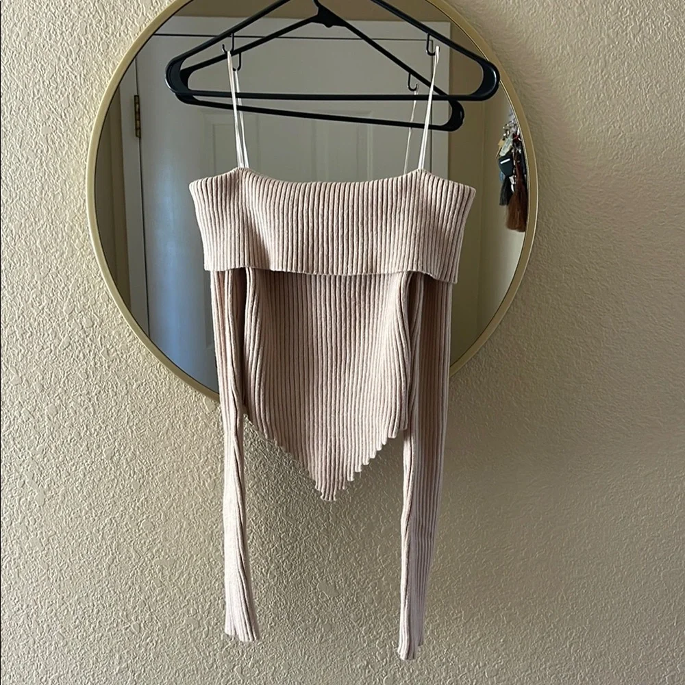 Stylish Ribbed Off-Shoulder Top - Picture 1 of 1